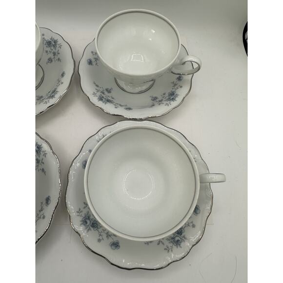 Johann Haviland China Blue Garland Cup And Saucer Bavaria Germany Set of 8 - Picture 3 of 8